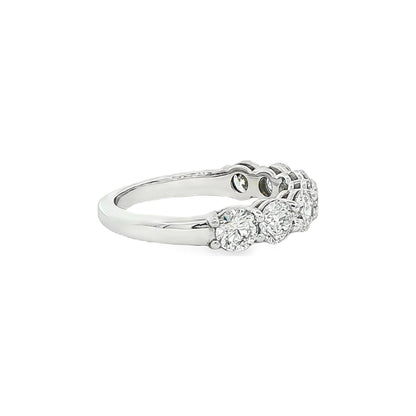 1.71 CT. Seven Round Brilliant Diamond Ring in Platinum view 4
