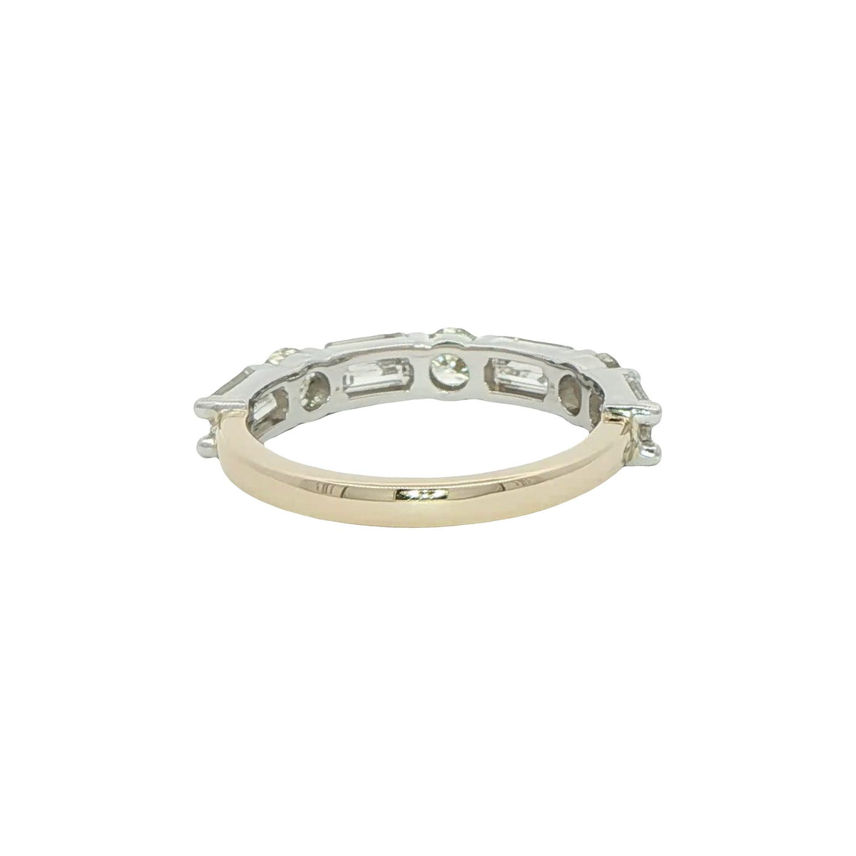1.72 CT. Round Brilliant and Emerald Cut Diamond Eternity Ring in 14K Yellow Gold view 3