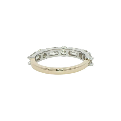 1.72 CT. Round Brilliant and Emerald Cut Diamond Eternity Ring in 14K Yellow Gold view 3
