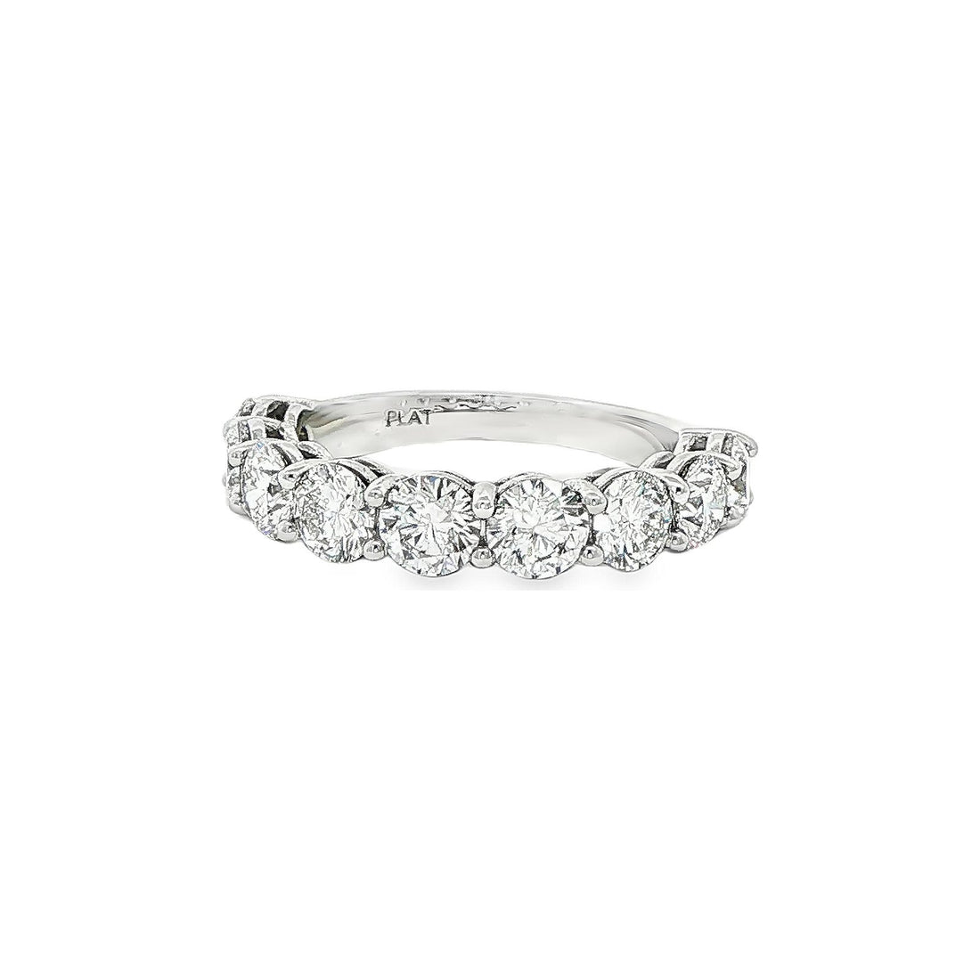 1.76 CT. Nine Round Brilliant Diamond Half Eternity Ring in Platinum