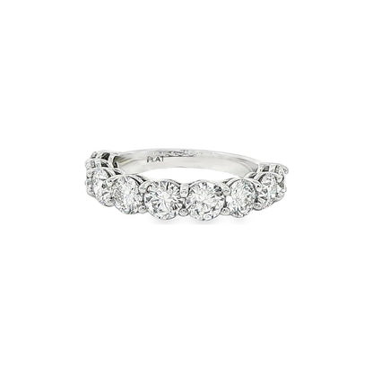 1.76 CT. Nine Round Brilliant Diamond Half Eternity Ring in Platinum