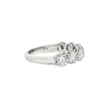 1.91 CT. Seven Round Brilliant Diamond Ring in Platinum view 4