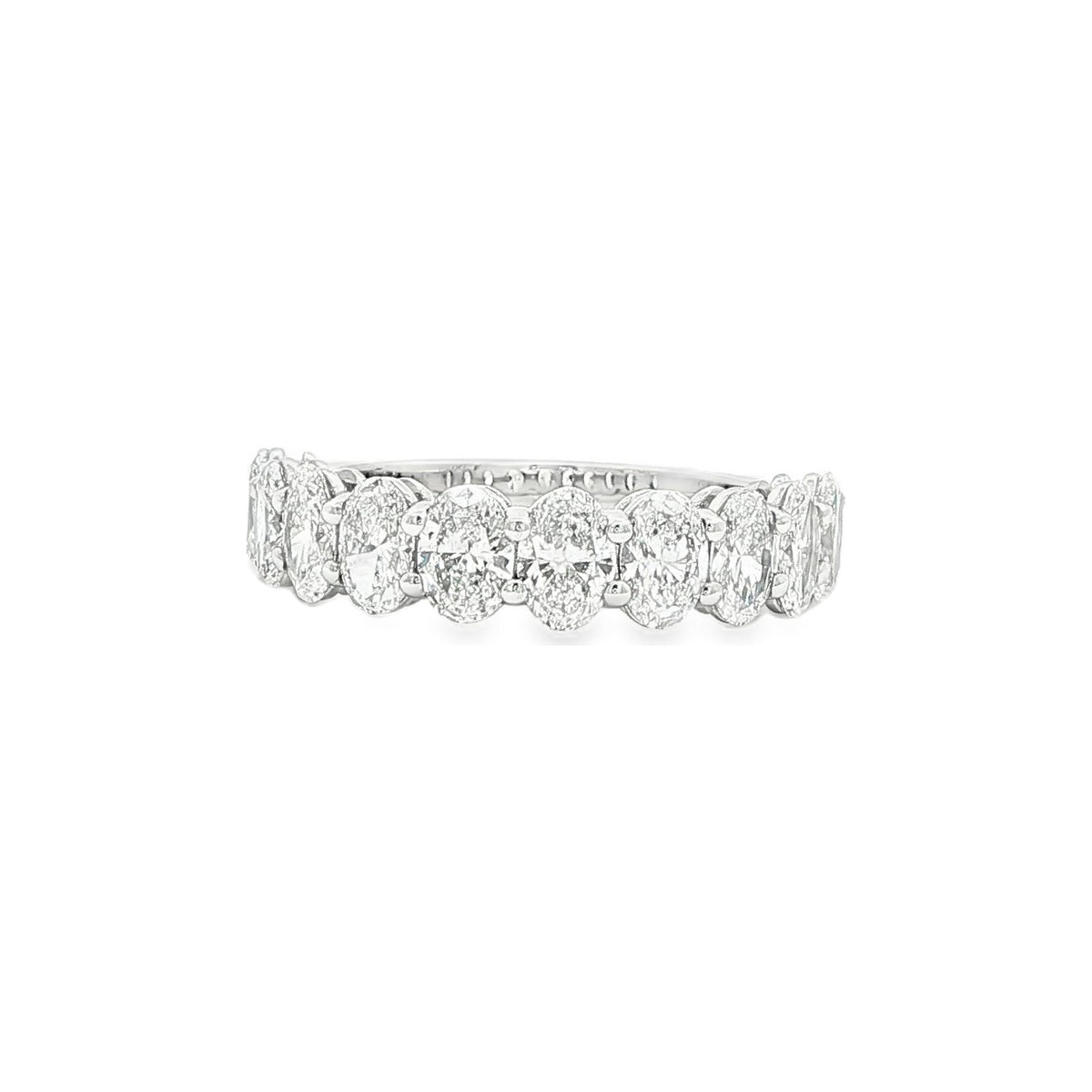 1.94 CT. Ten Oval Brilliant Diamond Half Eternity Band in Platinum