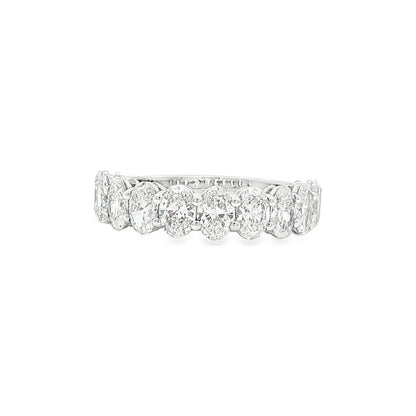 1.94 CT. Ten Oval Brilliant Diamond Half Eternity Band in Platinum