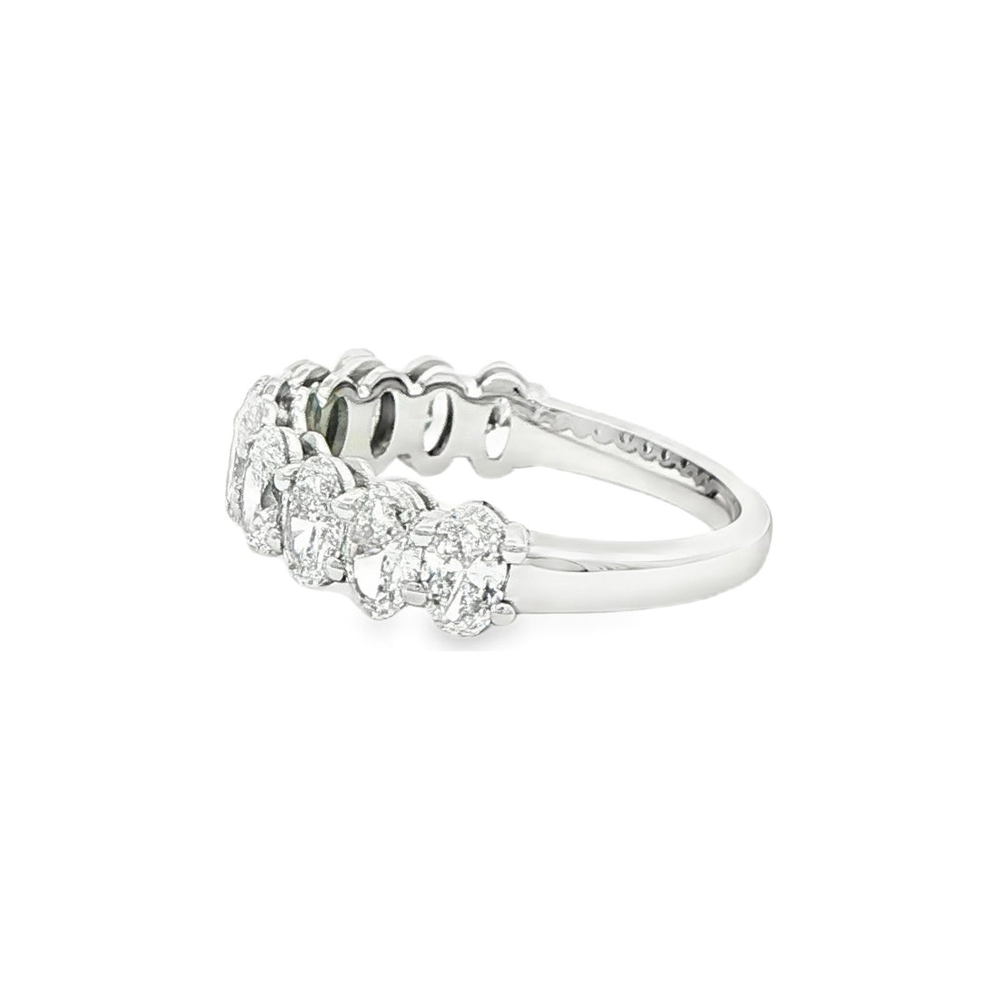 1.94 CT. Ten Oval Brilliant Diamond Half Eternity Band in Platinum view 2