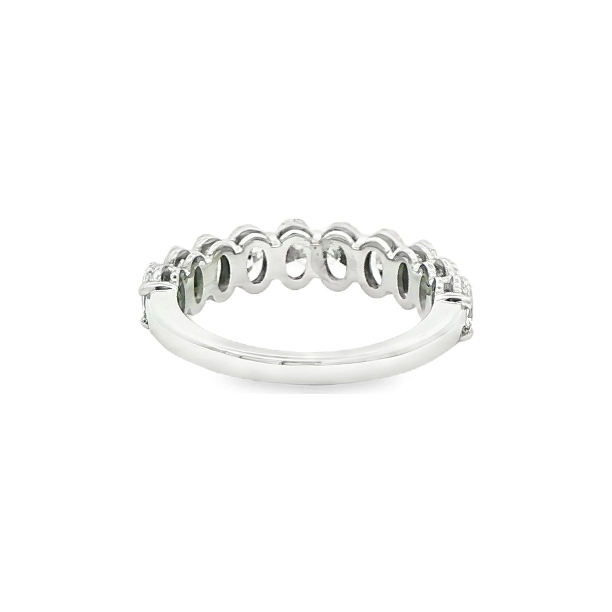 1.94 CT. Ten Oval Brilliant Diamond Half Eternity Band in Platinum view 3