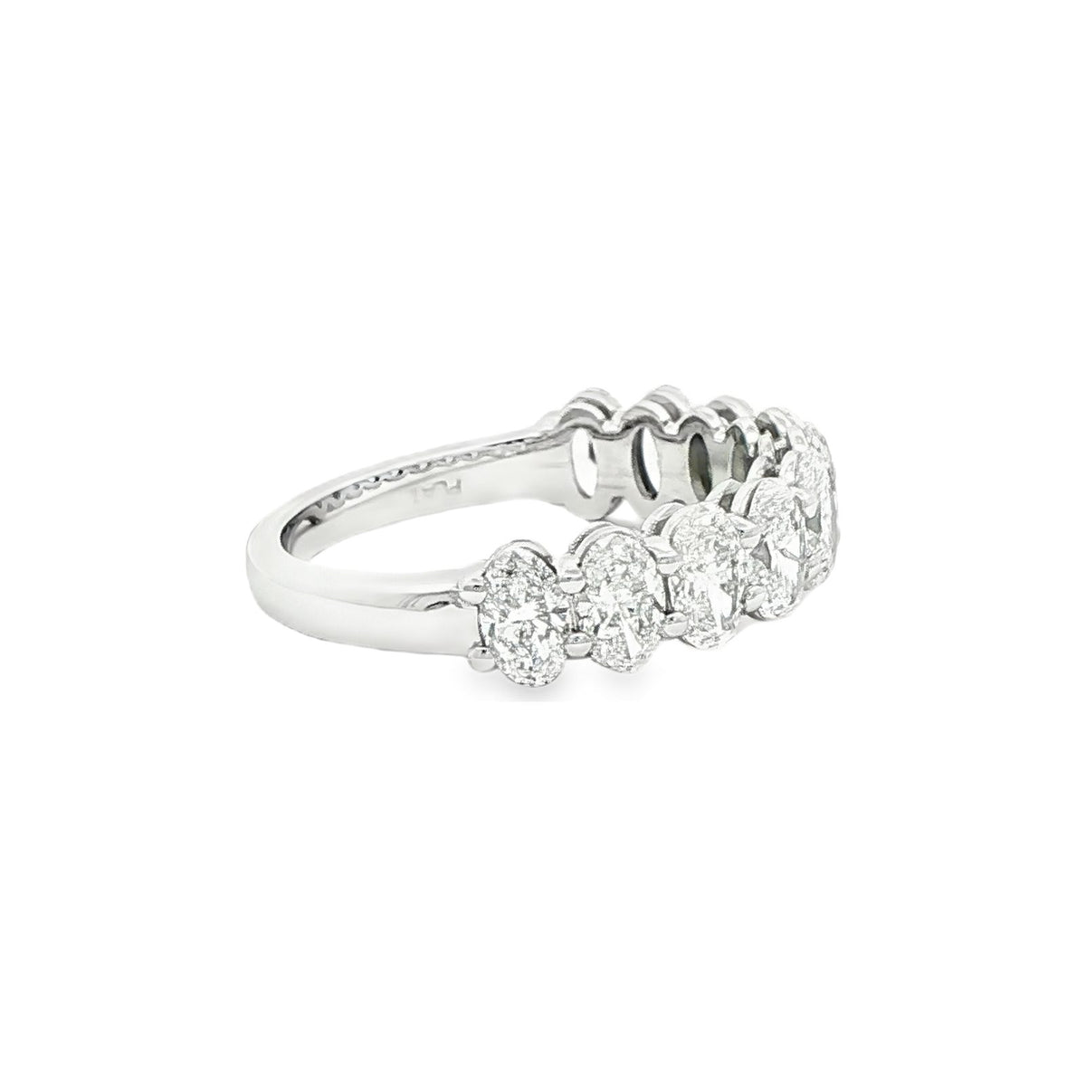 1.94 CT. Ten Oval Brilliant Diamond Half Eternity Band in Platinum view 4