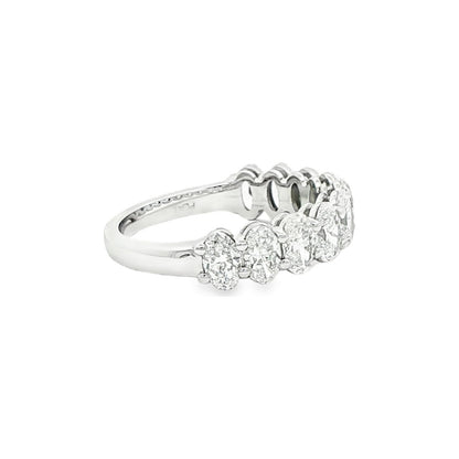 1.94 CT. Ten Oval Brilliant Diamond Half Eternity Band in Platinum view 4