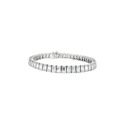 15.62 CT. GIA Certified Emerald Cut Diamond Tennis Bracelet in Platinum view 2