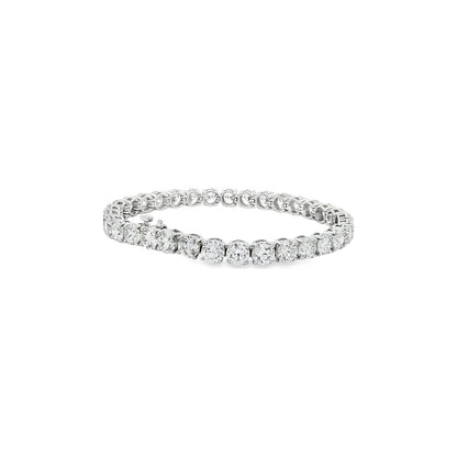 16.51 CT. GIA Certified Round Brilliant Diamond Tennis Bracelet in 14K White Gold view 2