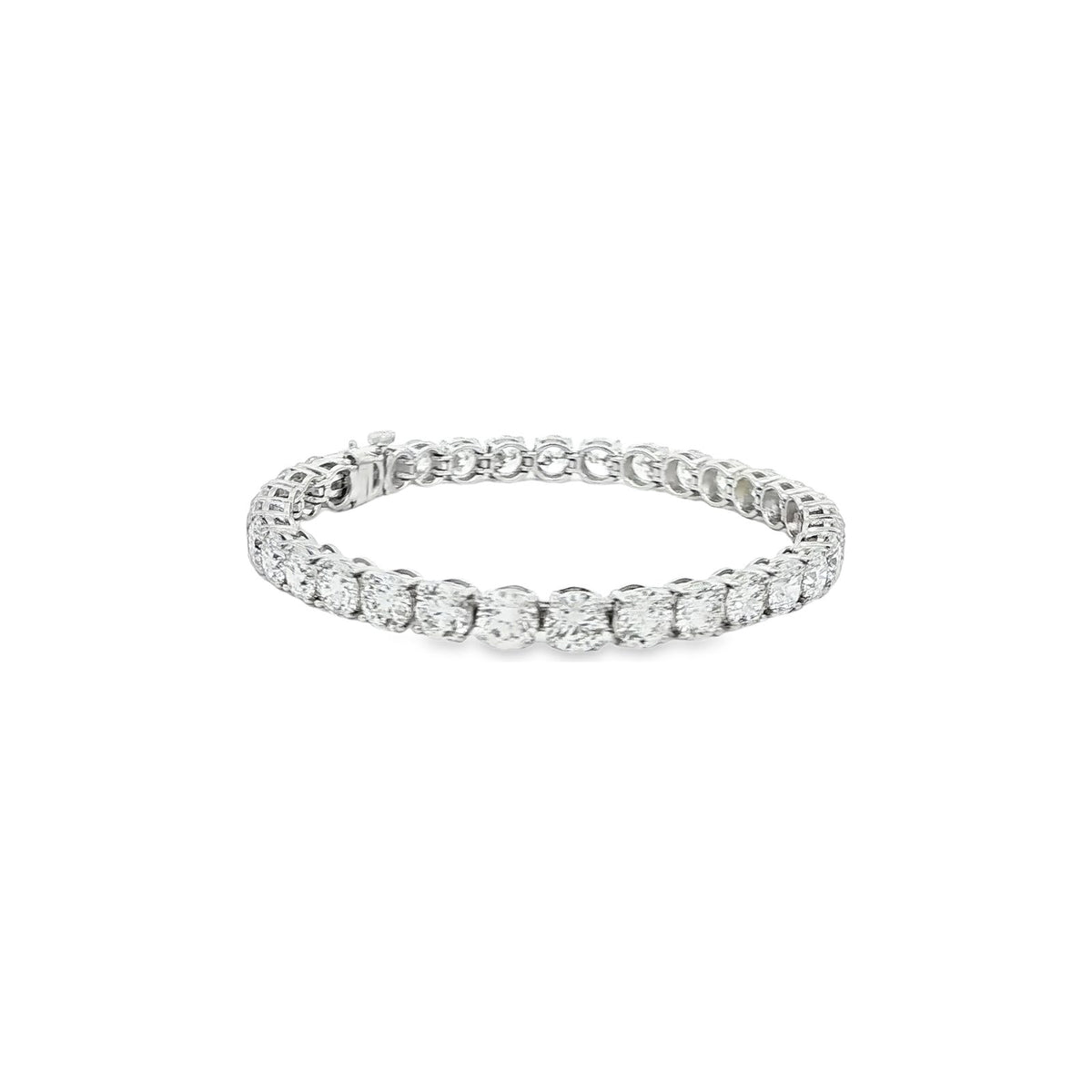 16.51 CT. GIA Certified Round Brilliant Diamond Tennis Bracelet in 14K White Gold view 3