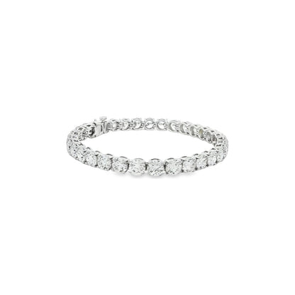 16.51 CT. GIA Certified Round Brilliant Diamond Tennis Bracelet in 14K White Gold view 3