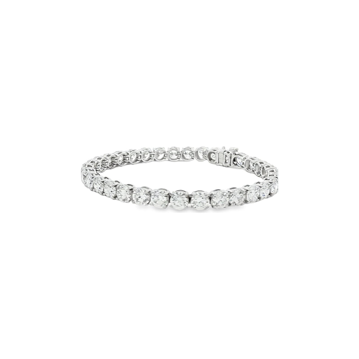 16.51 CT. GIA Certified Round Brilliant Diamond Tennis Bracelet in 14K White Gold view 4