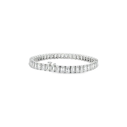 19.10 CT. GIA Certified Emerald Cut Diamond Tennis Bracelet in Platinum