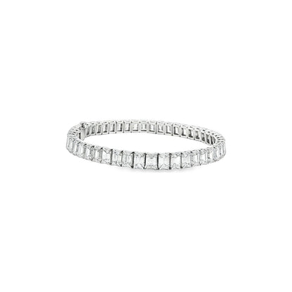 19.10 CT. GIA Certified Emerald Cut Diamond Tennis Bracelet in Platinum view 2