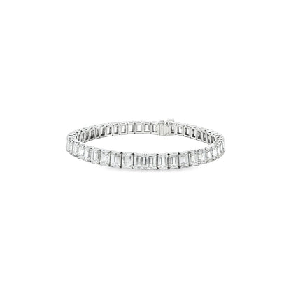 19.10 CT. GIA Certified Emerald Cut Diamond Tennis Bracelet in Platinum view 3
