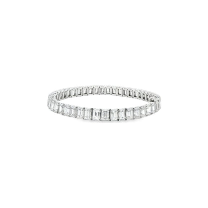 19.10 CT. GIA Certified Emerald Cut Diamond Tennis Bracelet in Platinum view 4