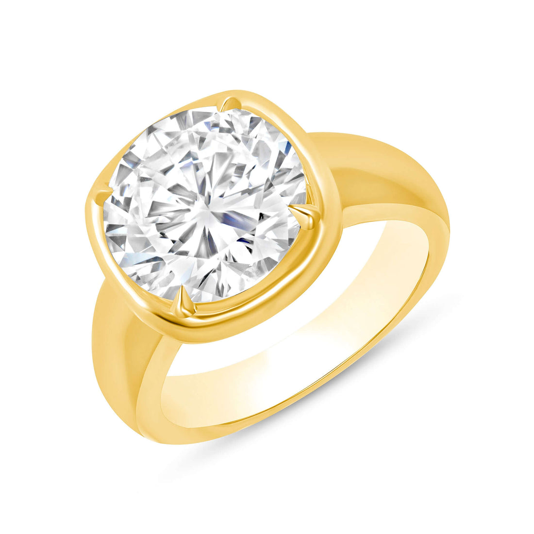 4.01 CT. Round Diamond Ring in 14K Yellow Gold - Engagement Rings