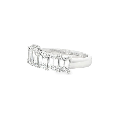 2.18 CT. Seven GIA Certified Emerald Cut Diamond Band in Platinum view 2