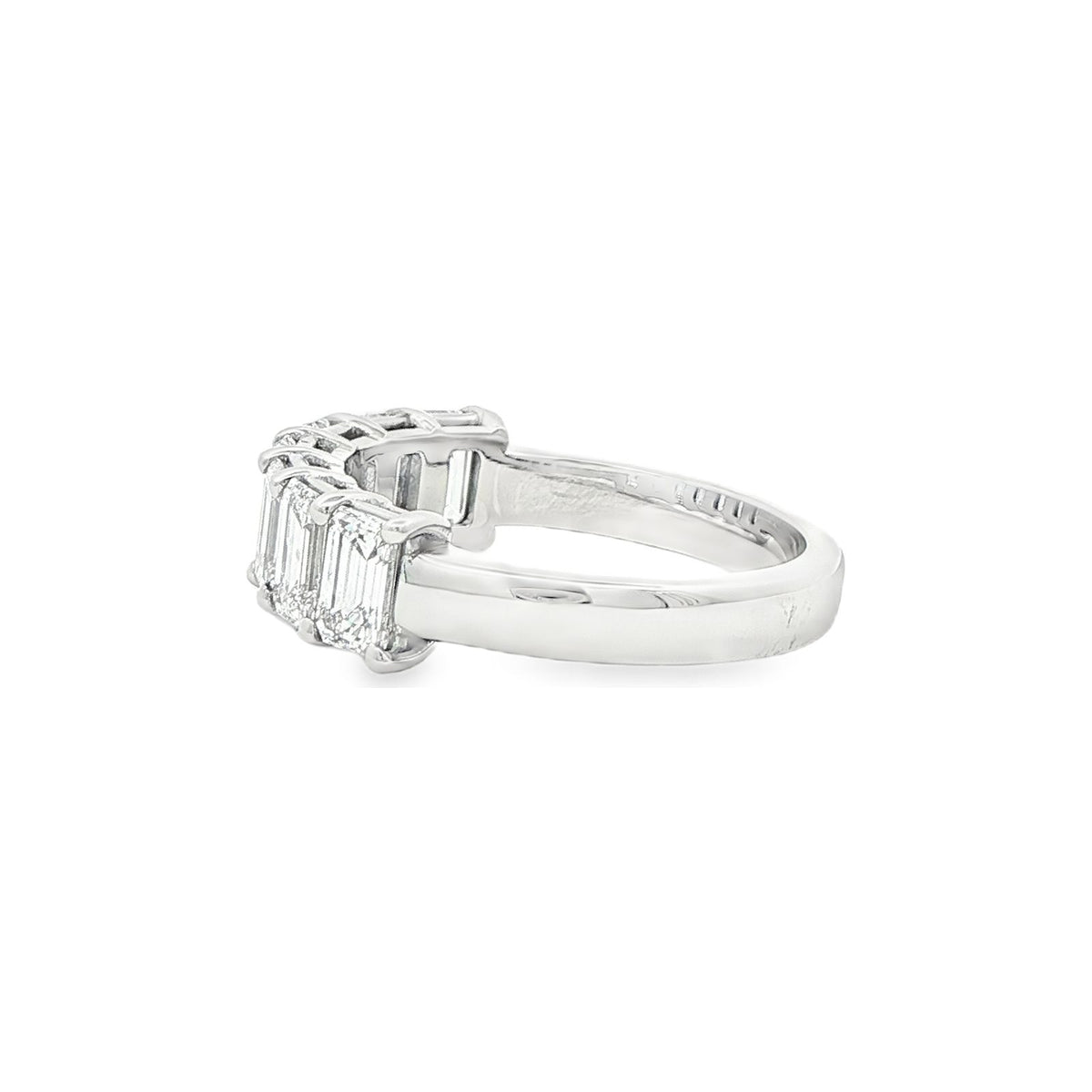 2.18 CT. Seven GIA Certified Emerald Cut Diamond Band in Platinum view 3