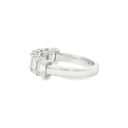 2.18 CT. Seven GIA Certified Emerald Cut Diamond Band in Platinum view 3