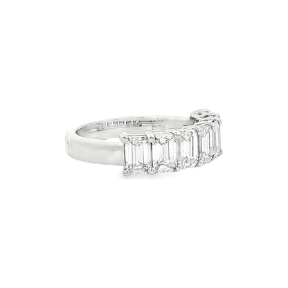 2.18 CT. Seven GIA Certified Emerald Cut Diamond Band in Platinum view 5