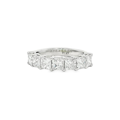2.21 CT. Seven Princess Cut Diamond Half Eternity Ring in Platinum