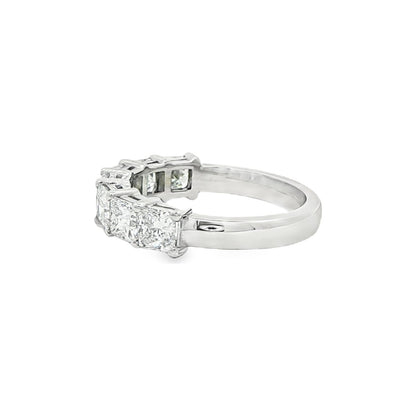2.21 CT. Seven Princess Cut Diamond Half Eternity Ring in Platinum view 2