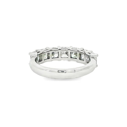 2.21 CT. Seven Princess Cut Diamond Half Eternity Ring in Platinum view 3