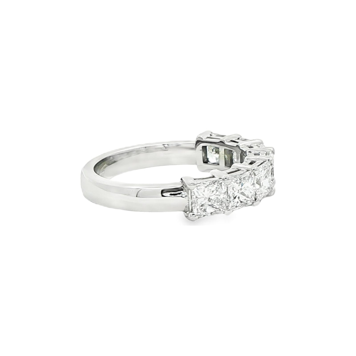 2.21 CT. Seven Princess Cut Diamond Half Eternity Ring in Platinum view 4