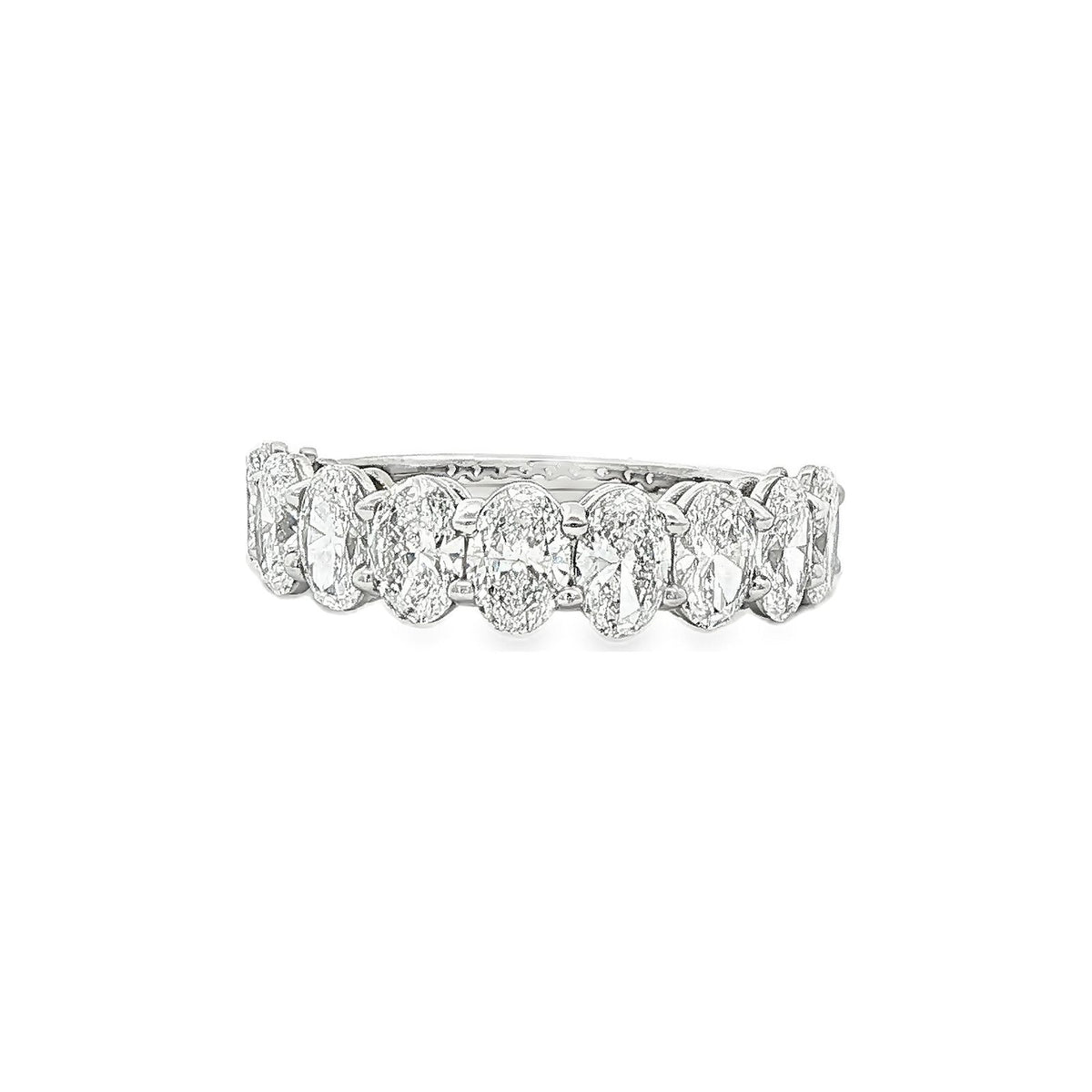 2.22 CT. Nine Oval Brilliant Diamond Half Eternity Band in Platinum