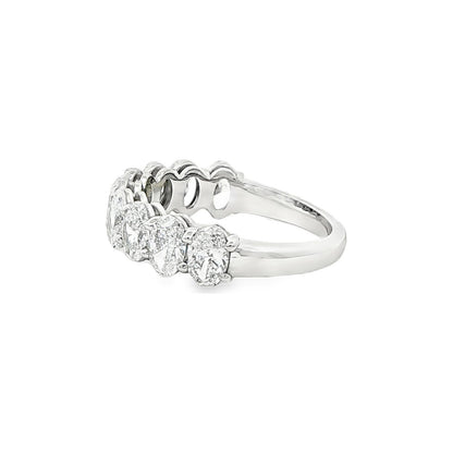 2.22 CT. Nine Oval Brilliant Diamond Half Eternity Band in Platinum view 2