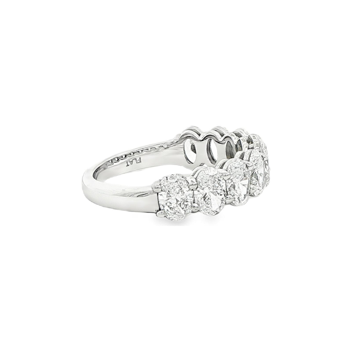 2.22 CT. Nine Oval Brilliant Diamond Half Eternity Band in Platinum view 4