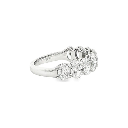2.22 CT. Nine Oval Brilliant Diamond Half Eternity Band in Platinum view 4