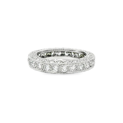 2.49 CT. Round Brilliant Pavé Diamond Eternity Band in Platinum