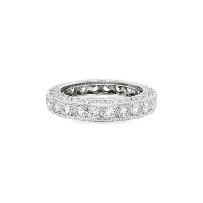 2.49 CT. Round Brilliant Pavé Diamond Eternity Band in Platinum view 2