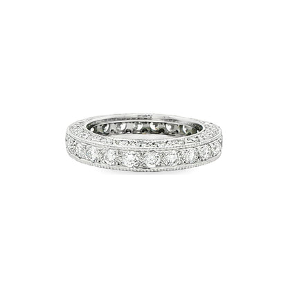 2.49 CT. Round Brilliant Pavé Diamond Eternity Band in Platinum view 3