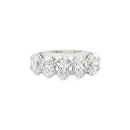 2.53 CT. Five GIA Certified Oval Cut Diamond Band in Platinum
