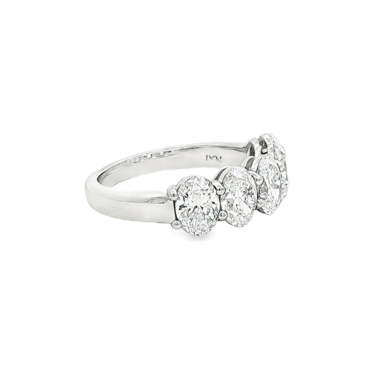 2.53 CT. Five GIA Certified Oval Cut Diamond Band in Platinum view 2