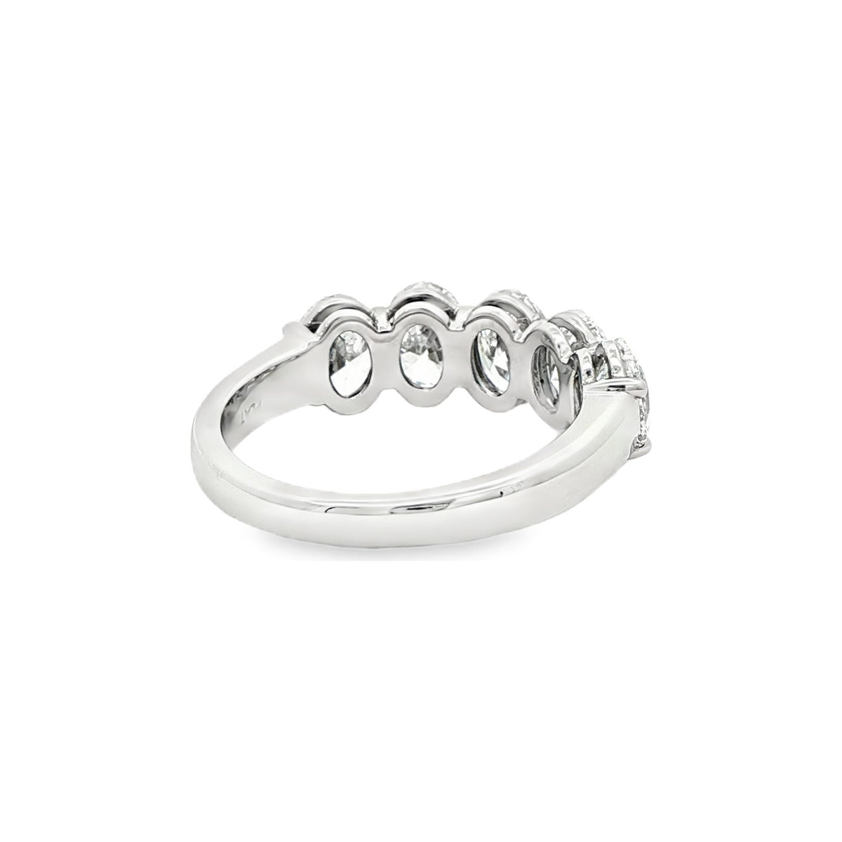 2.53 CT. Five GIA Certified Oval Cut Diamond Band in Platinum view 3