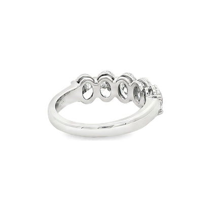 2.53 CT. Five GIA Certified Oval Cut Diamond Band in Platinum view 3