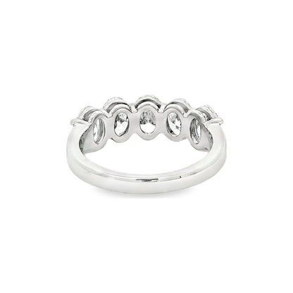 2.53 CT. Five GIA Certified Oval Cut Diamond Band in Platinum view 4
