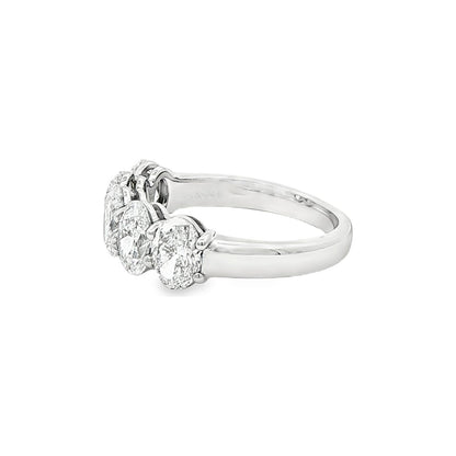 2.53 CT. Five GIA Certified Oval Cut Diamond Band in Platinum view 5