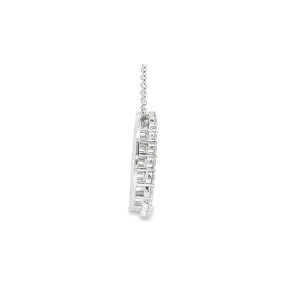 2.88 CT. Round Brilliant Diamond Double Circle Pendant in 14K White Gold view 3