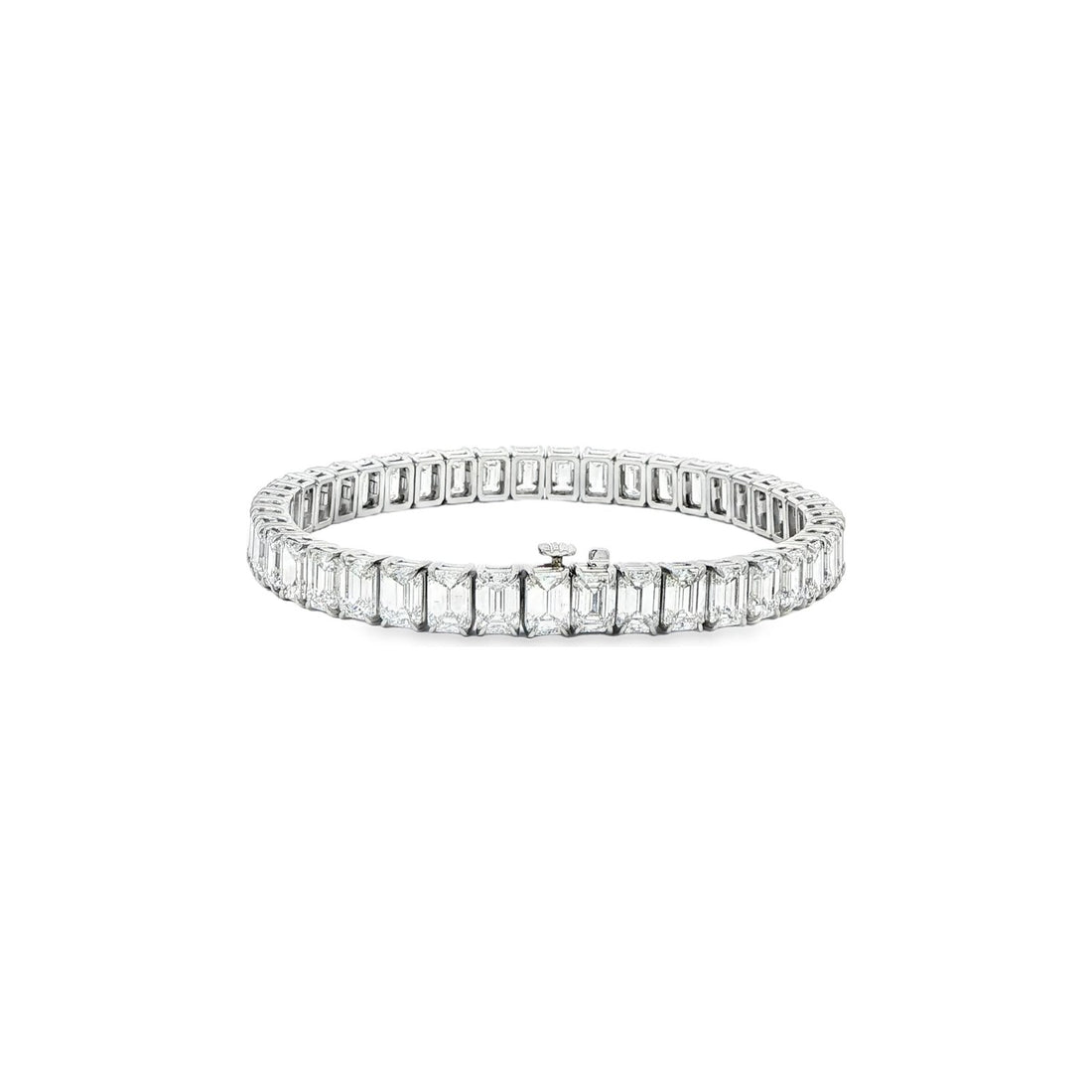 21.98 CT. GIA Certified Emerald Cut Diamond Tennis Bracelet in Platinum