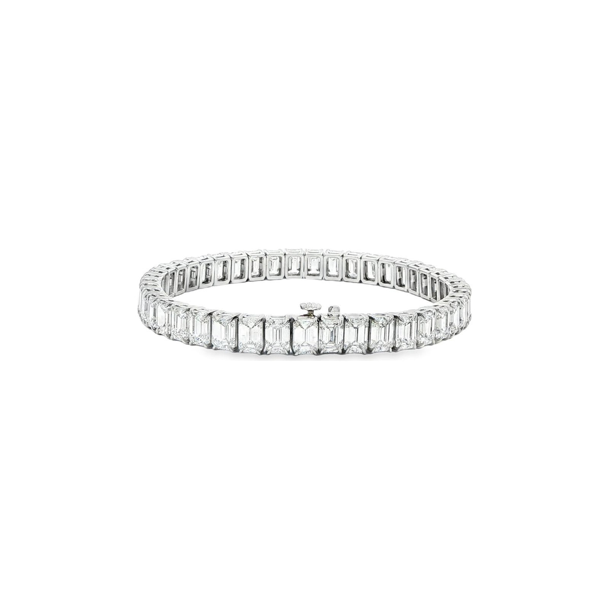 21.98 CT. GIA Certified Emerald Cut Diamond Tennis Bracelet in Platinum