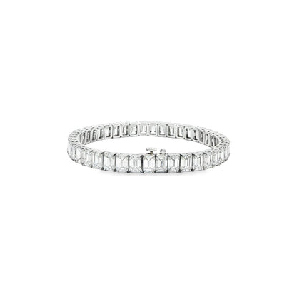 21.98 CT. GIA Certified Emerald Cut Diamond Tennis Bracelet in Platinum