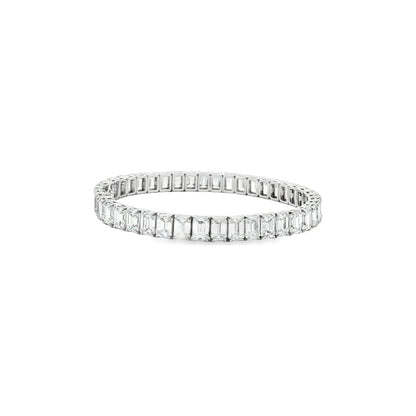 21.98 CT. GIA Certified Emerald Cut Diamond Tennis Bracelet in Platinum view 2