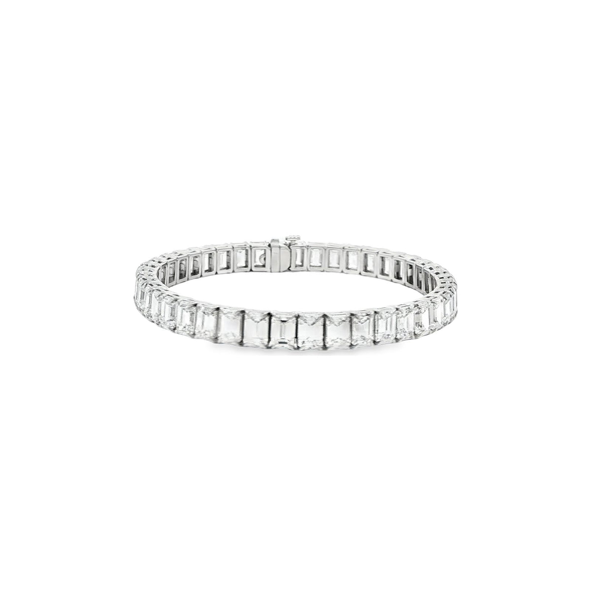 21.98 CT. GIA Certified Emerald Cut Diamond Tennis Bracelet in Platinum view 3