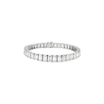 21.98 CT. GIA Certified Emerald Cut Diamond Tennis Bracelet in Platinum view 3